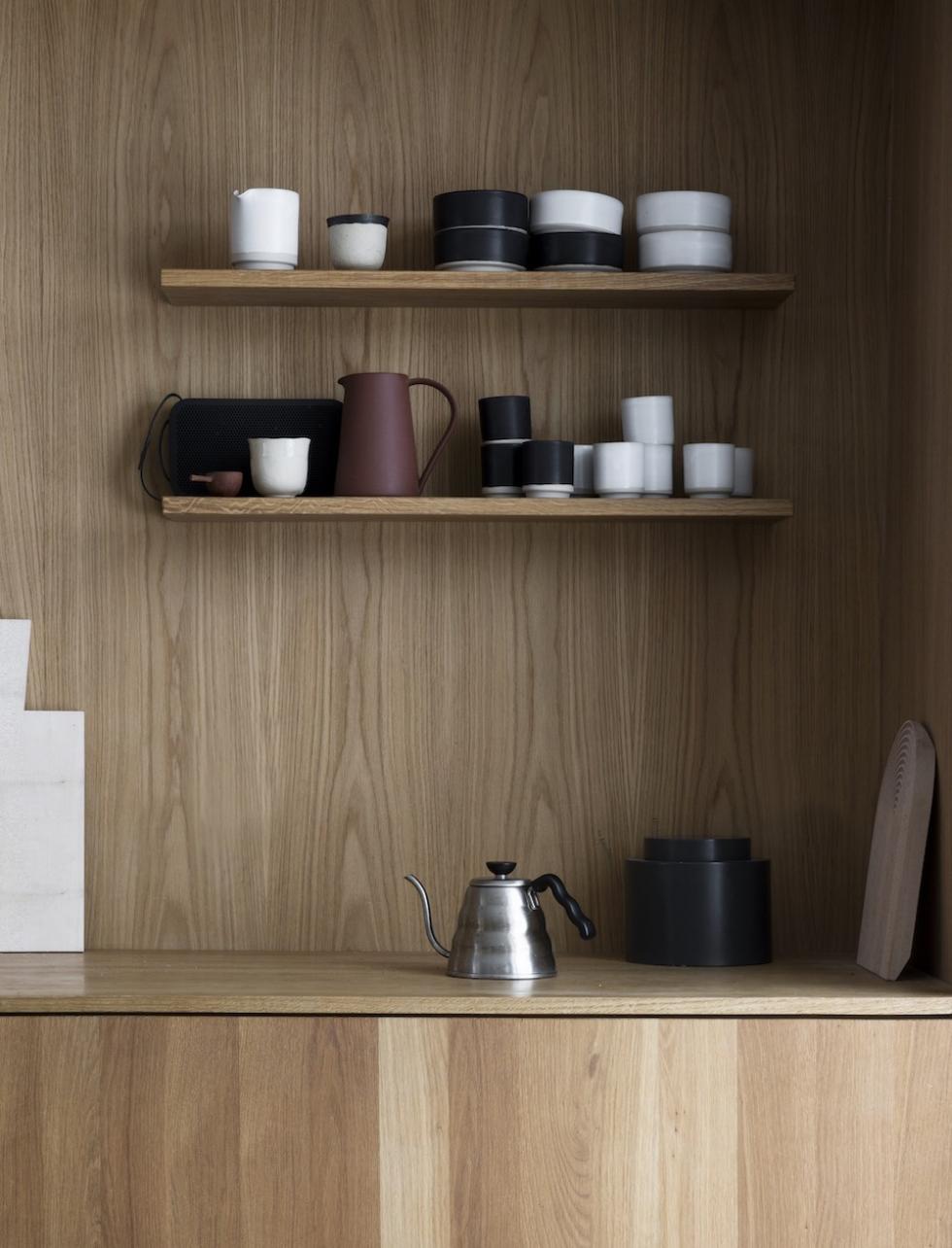 Oak shelves