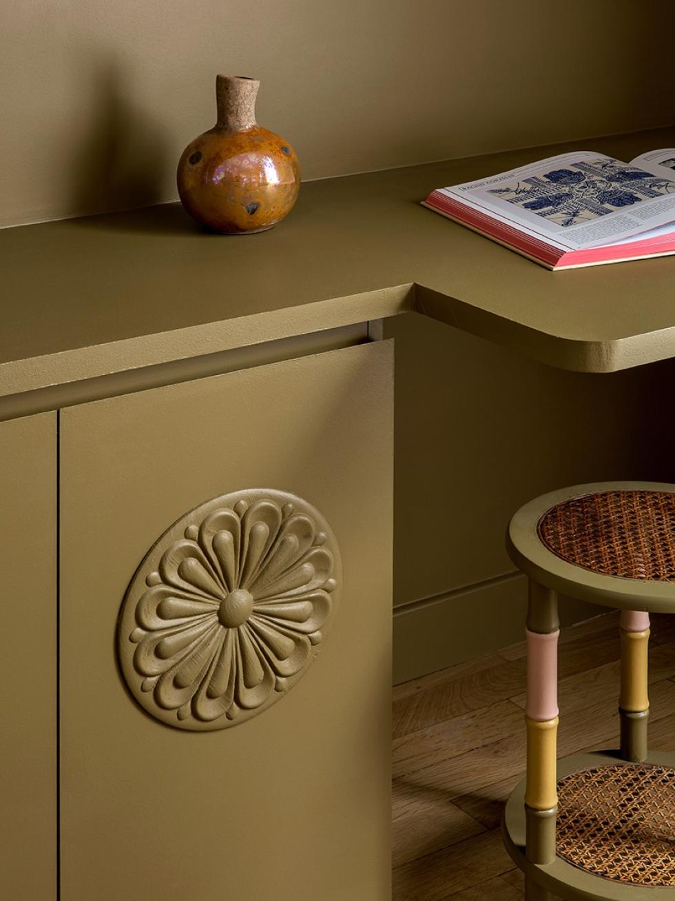 Custom bookshelves with decorative wood