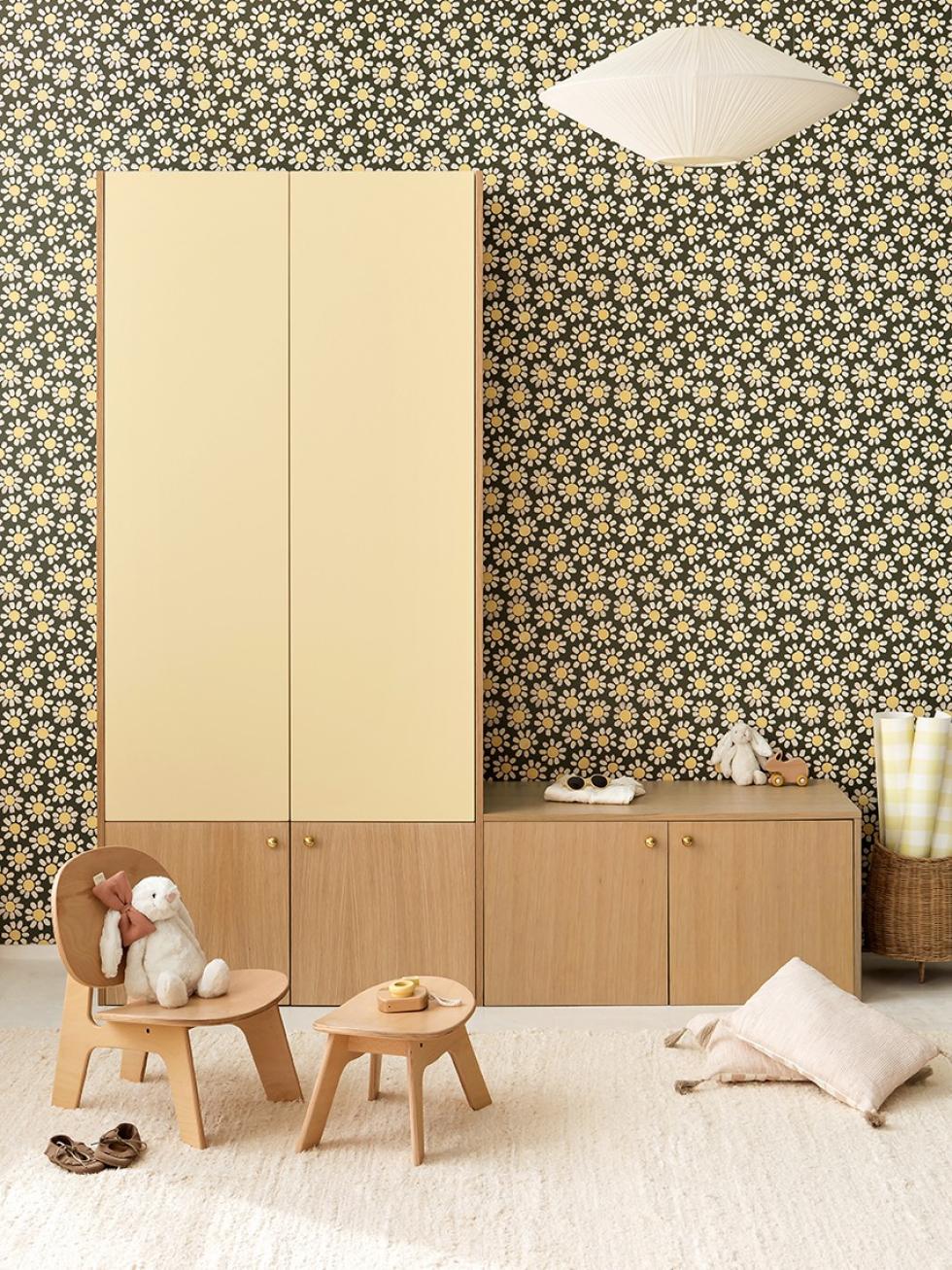 Rangements pour enfants en Jaune Lemonade et Chêne naturel