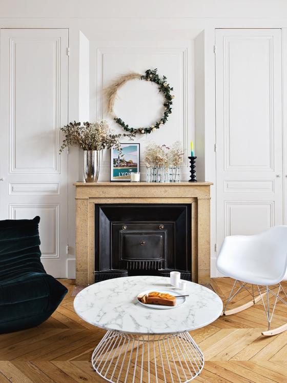 Living room fireplace
