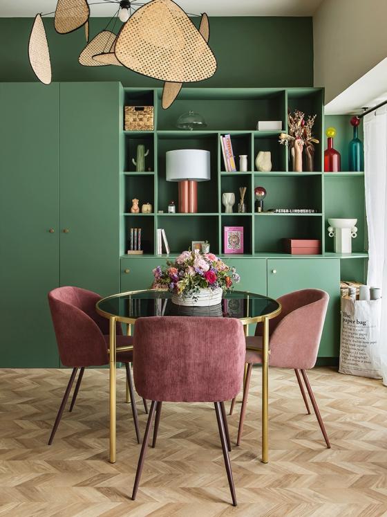 Bibliothèque vert de gris