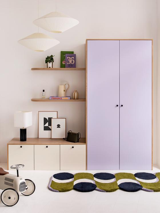 Oak Storage, rounded floating shelves