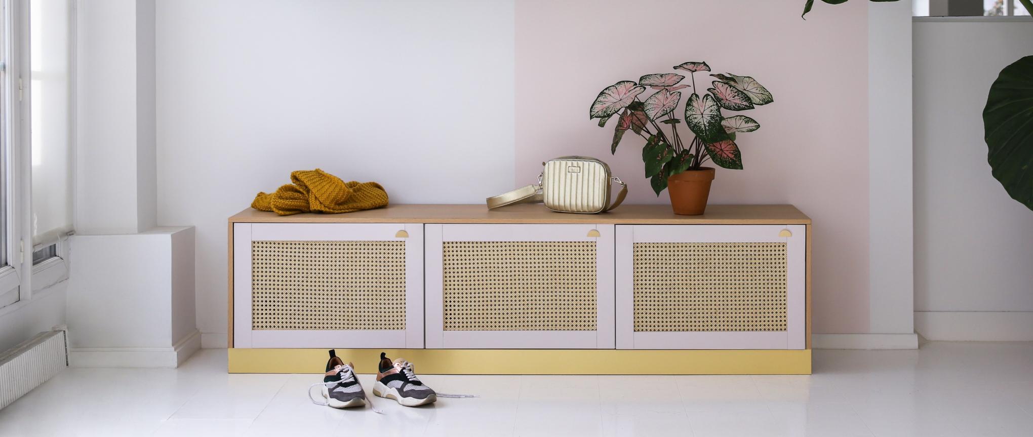 Entry bench in Green 03 - Vert de gris
