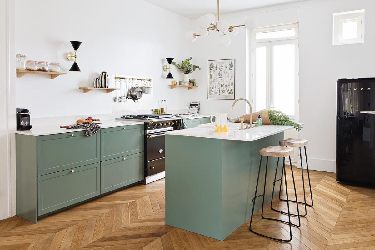 Shaker-kitchen in Green 03 - Vert de gris
