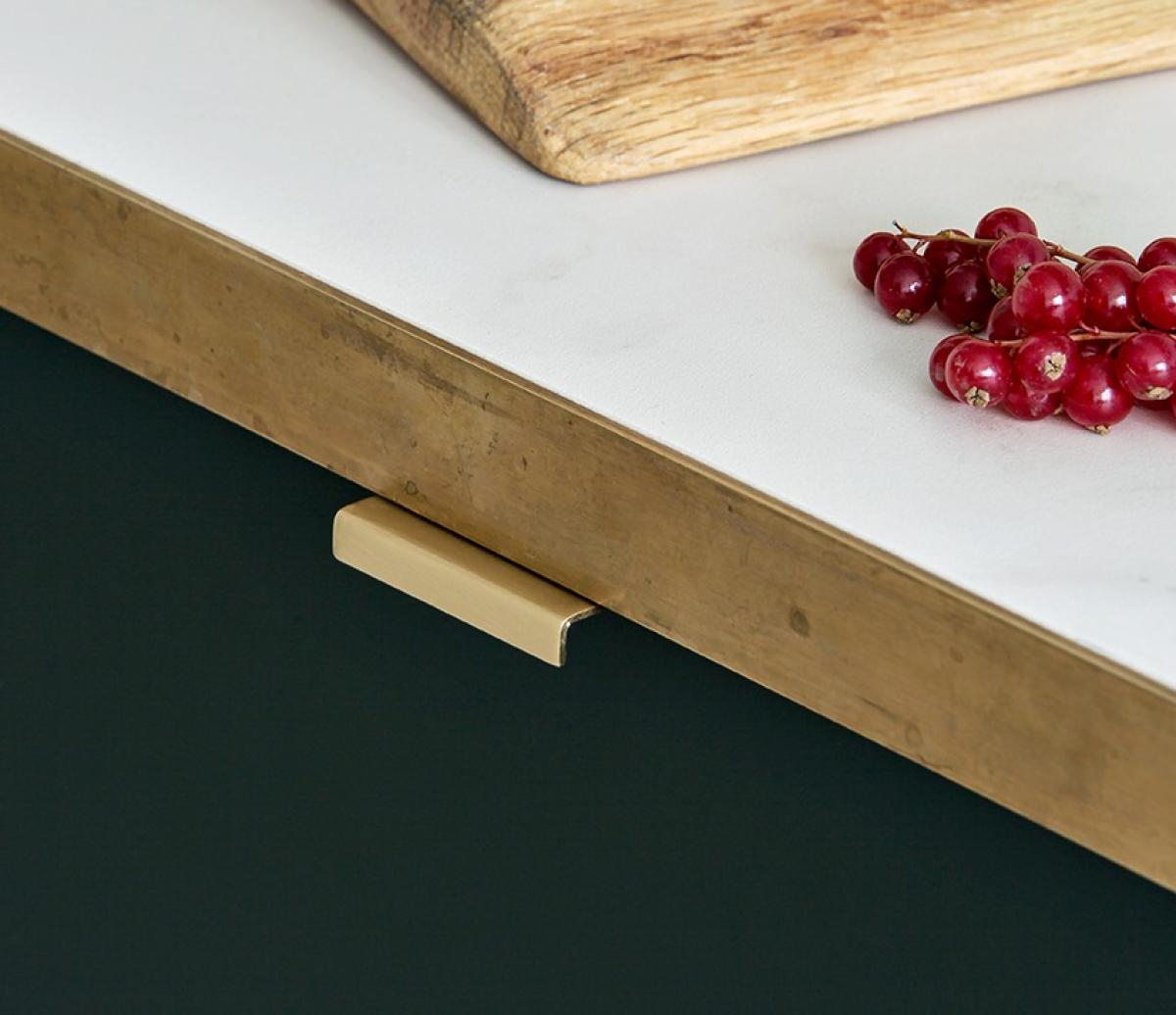 Brass edge countertop