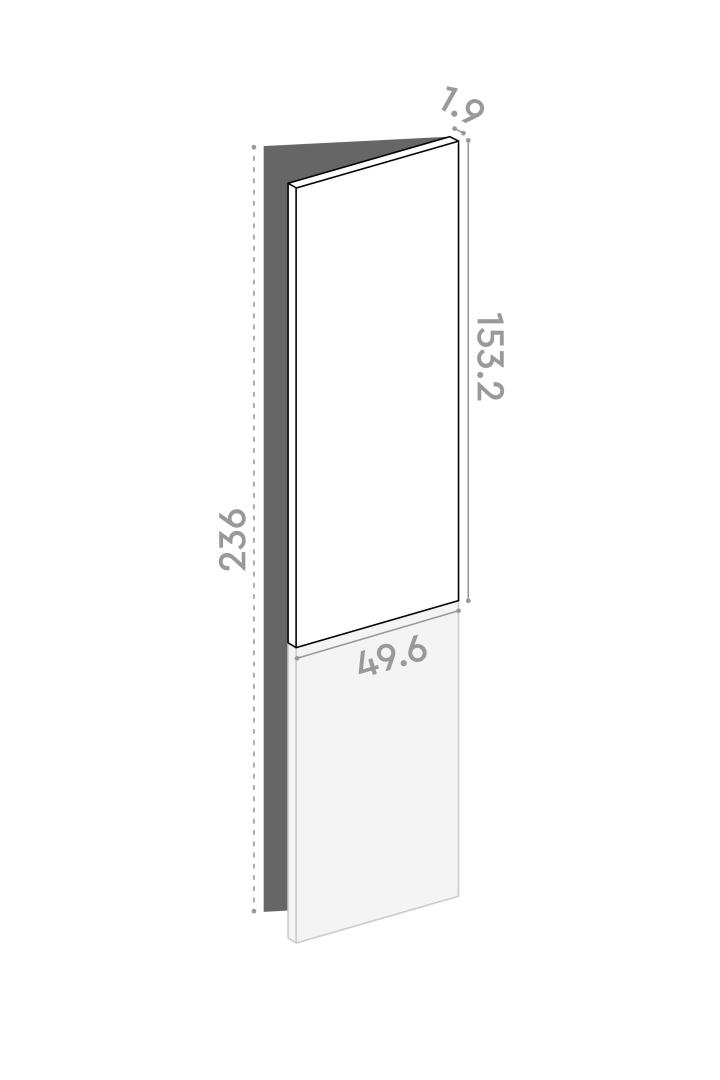 Door 50x153cm - right-hand hinges