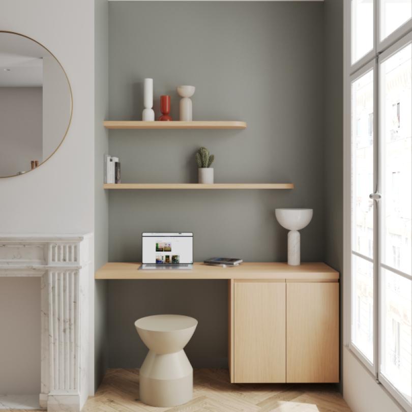 Natural oak Square desk top