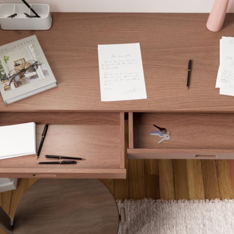Natural Walnut Secretary desk top