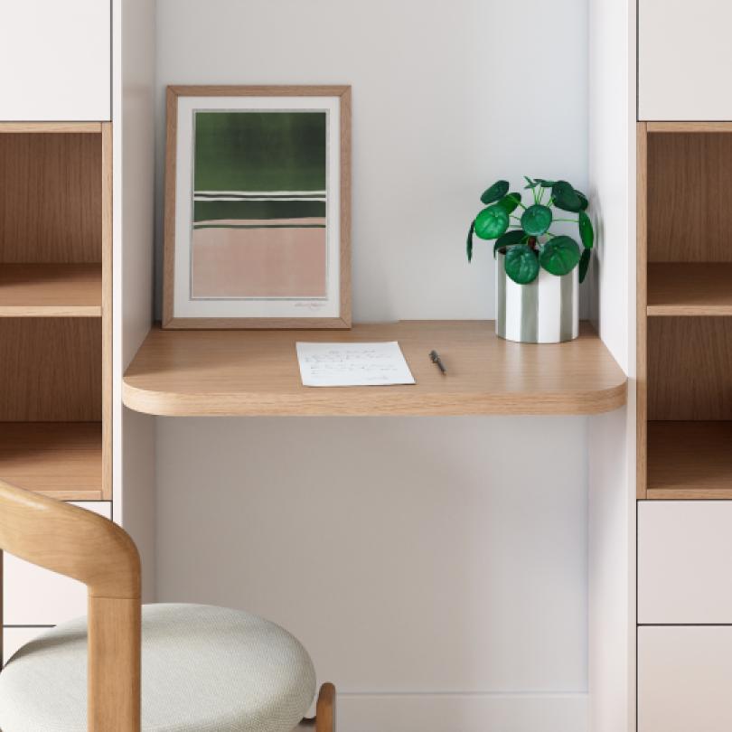 Natural oak Curved desk top
