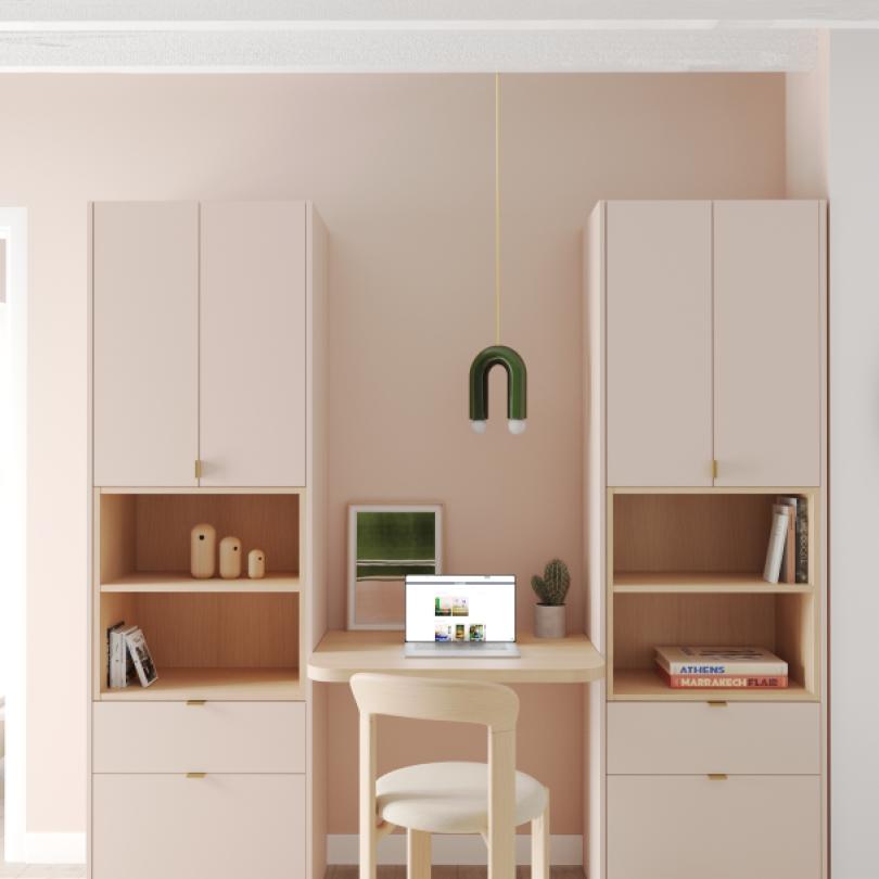 Natural oak Curved desk top