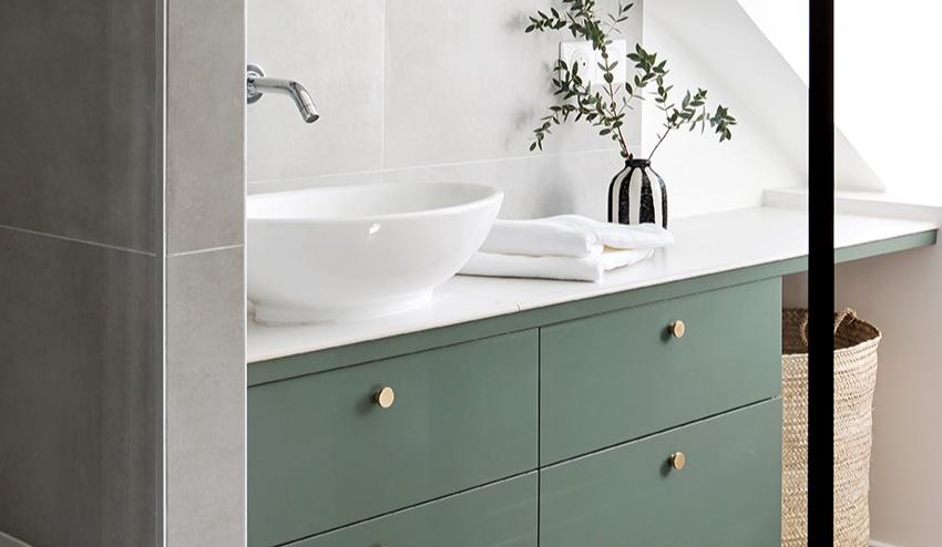 salle de bain verte