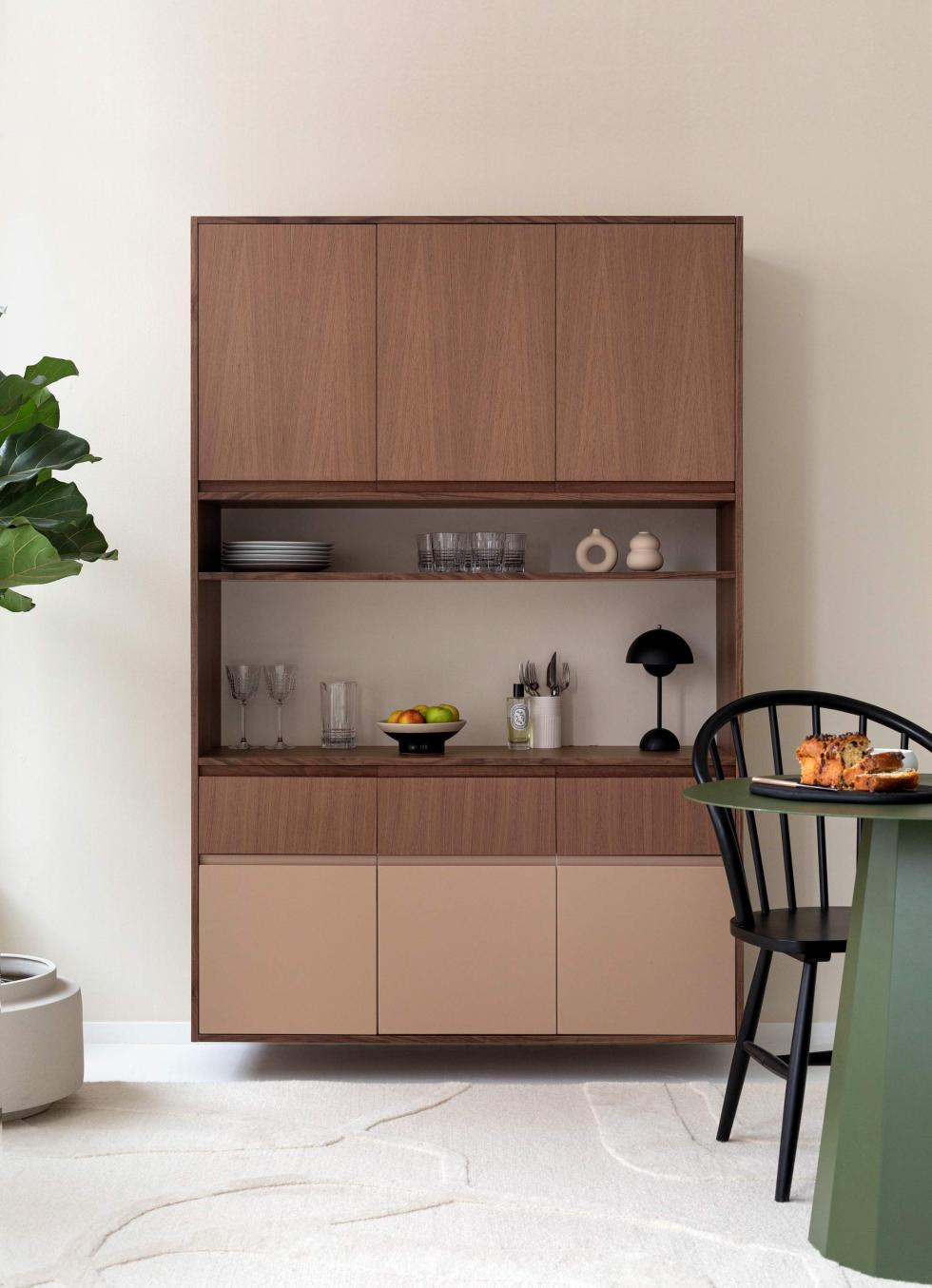 A walnut and mocha cabinet - practical information