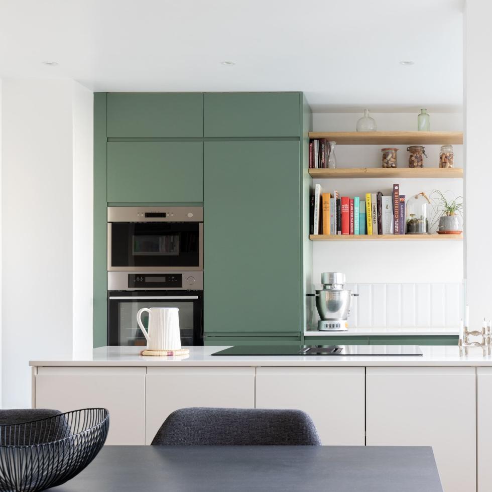 CUISINE U SHAPE VERT DE GRIS