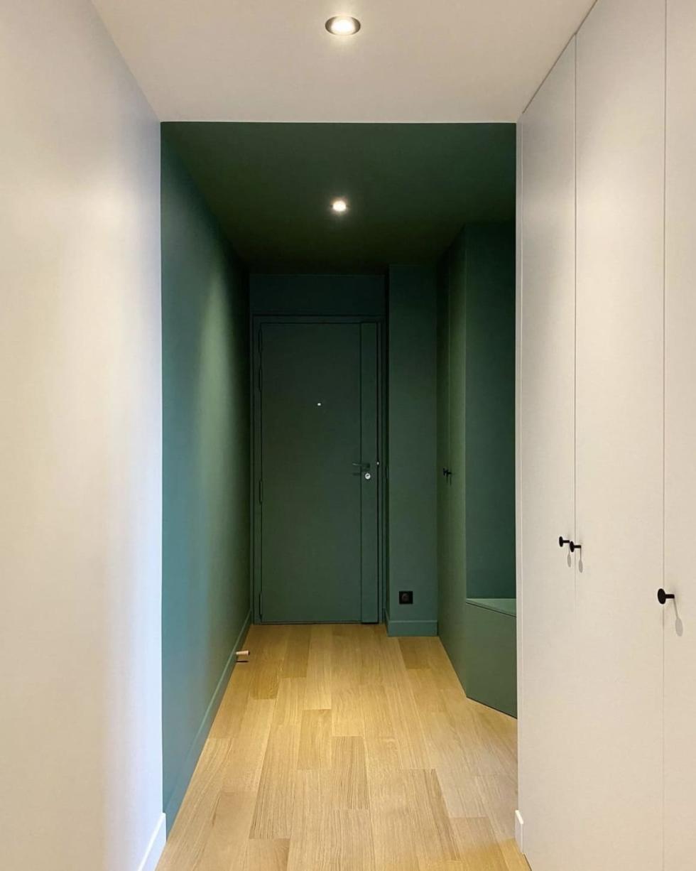 Entrée peinture vert