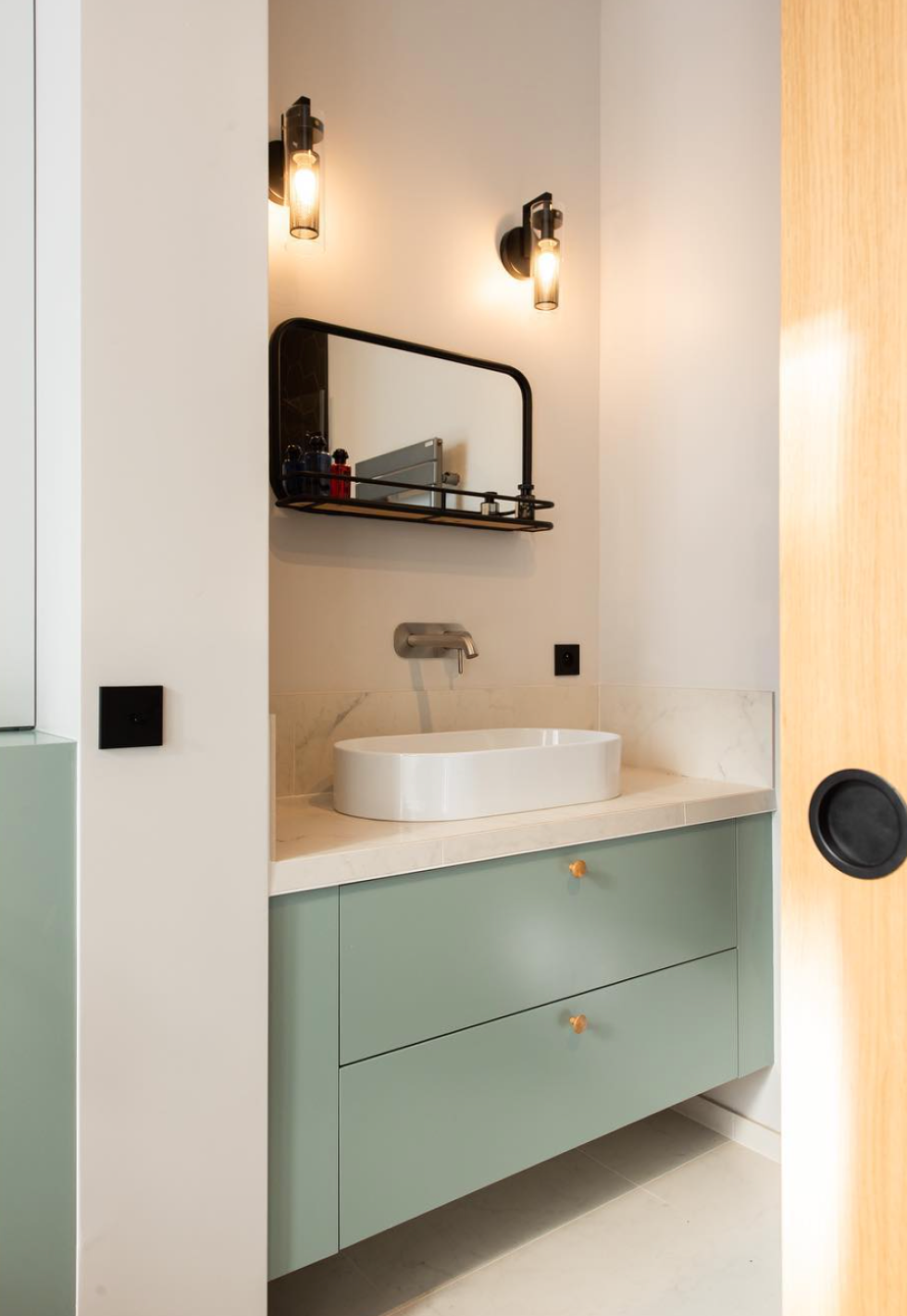 Salle de bain verte