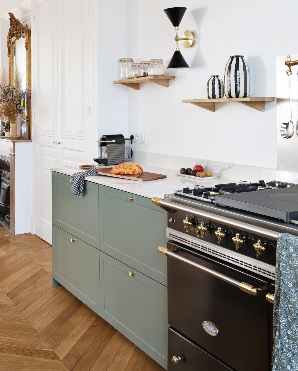 Cuisine shaker vert de gris