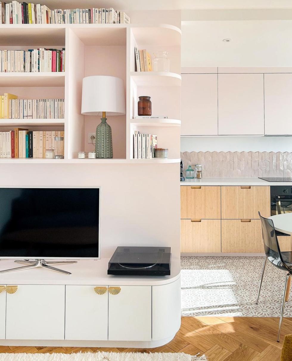 meuble tv rose