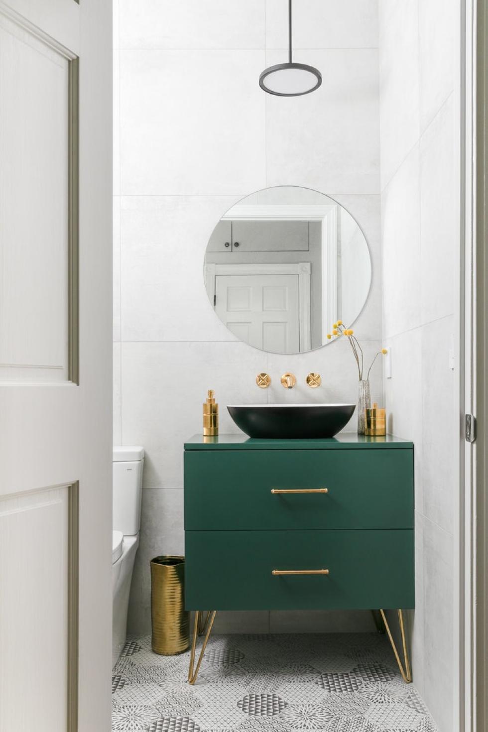 Salle de bain verte