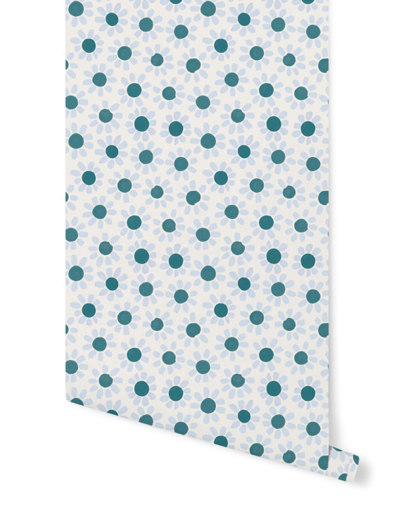 Papier peint Jolie Marguerite Plum Living x Papermint en teinte Ivoire