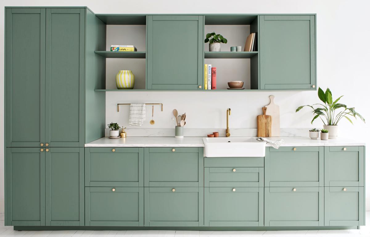 CUISINE SHAKER VERT DE GRIS